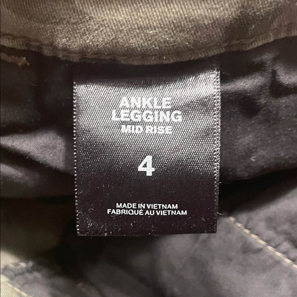 Express Green/Gray Camouflage Ankle Legging Mid Rise Pants - Picture 4 of 7